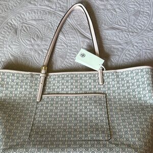 Tory Burch White and Black Women's Tote Bag